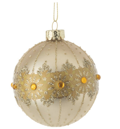 Painted Glass Gold Ornament - Lemon And Lavender Toronto