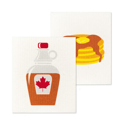 Pancakes and Syrup Set of 2-Swedish Dish Cloth - Lemon And Lavender Toronto