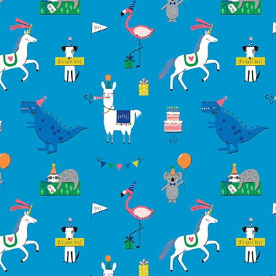 Party Animals Gift Wrap Roll - Lemon And Lavender Toronto