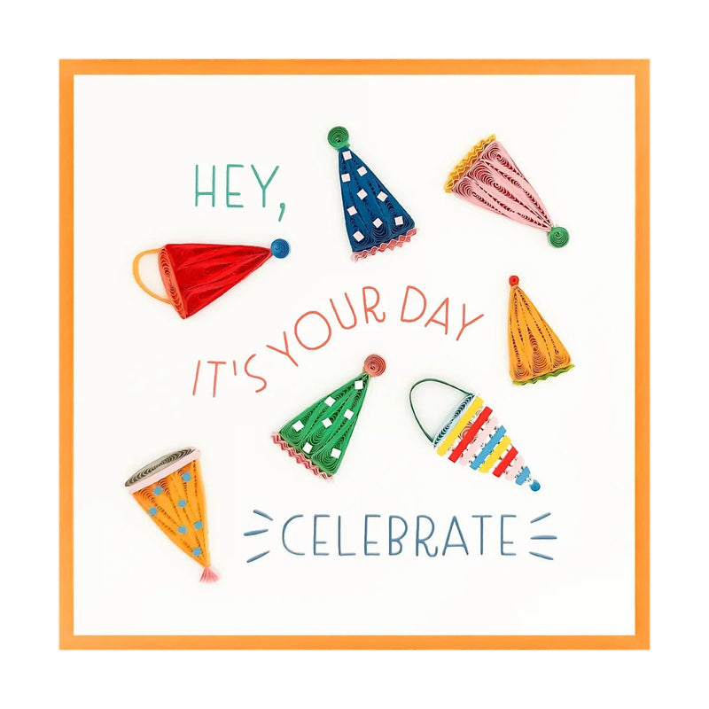 Party Hats Quilling Card - Lemon And Lavender Toronto