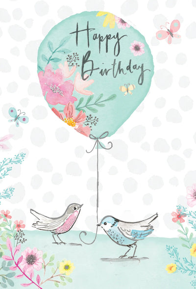 Pastel Balloon Birds Birthday Card - Lemon And Lavender Toronto