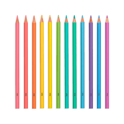 Pastel Hues Coloured Pencils - Set of 12 - Lemon And Lavender Toronto