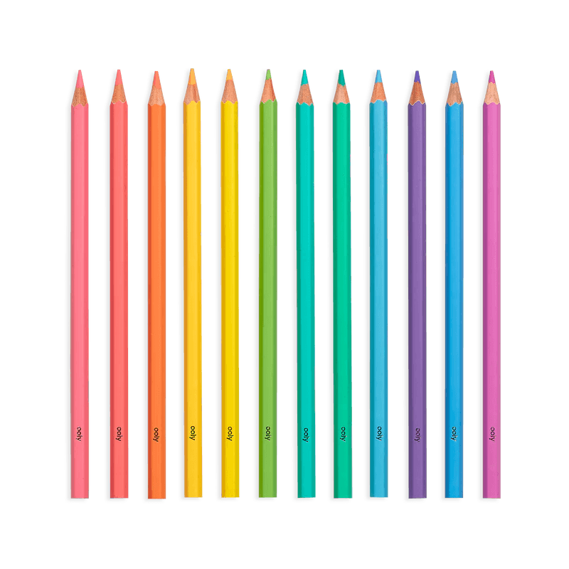 Pastel Hues Coloured Pencils - Set of 12 - Lemon And Lavender Toronto