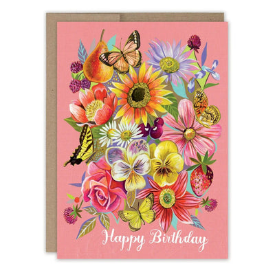 Peach Bouquet Birthday Card - Lemon And Lavender Toronto