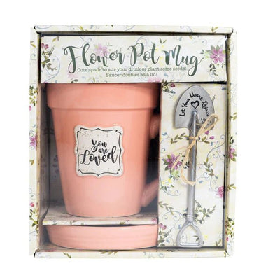 Peach Flower Pot Mug- "You are Loved" - Lemon And Lavender Toronto