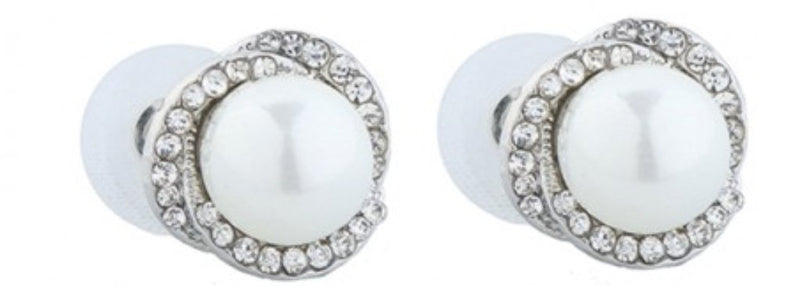 Pearl and Rhinestone Earrings- Pierced Ears - Lemon And Lavender Toronto