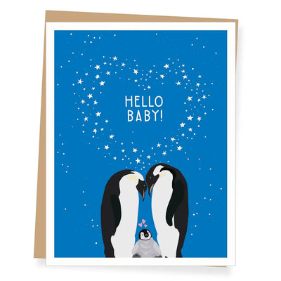 Penguin Family New Baby Greeting Card - Lemon And Lavender Toronto