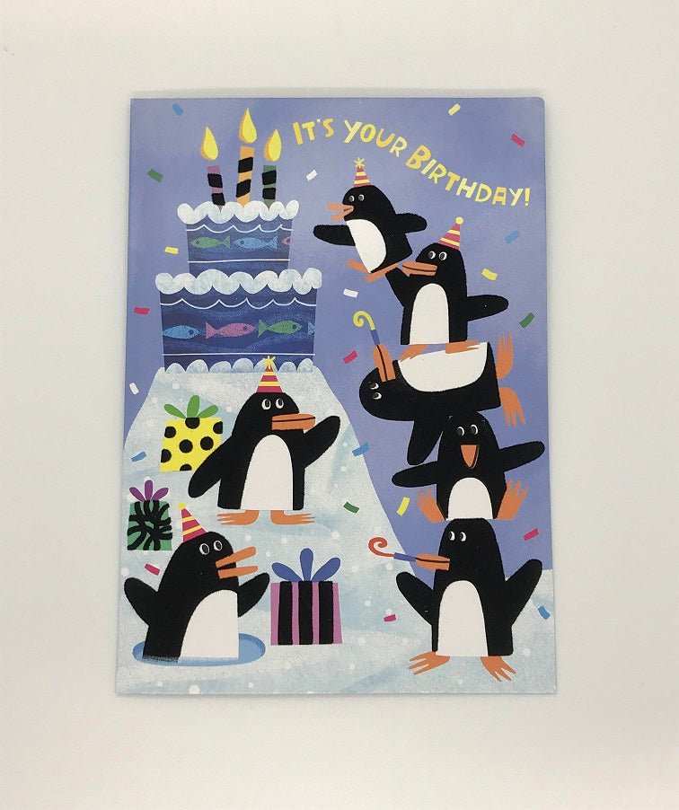 Penguin Friends Birthday Cake Card - Lemon And Lavender Toronto