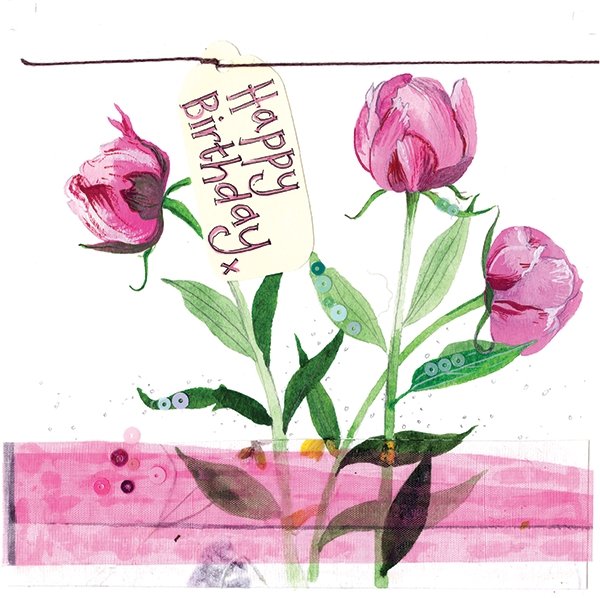 Peonies Flower Birthday Card - Lemon And Lavender Toronto