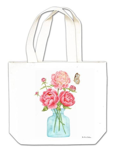 Peony in a Jar Small Tote Bag - Lemon And Lavender Toronto