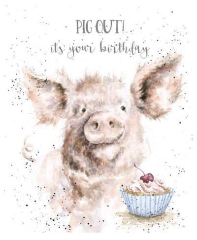 Pig Out! Birthday Card - Lemon And Lavender Toronto