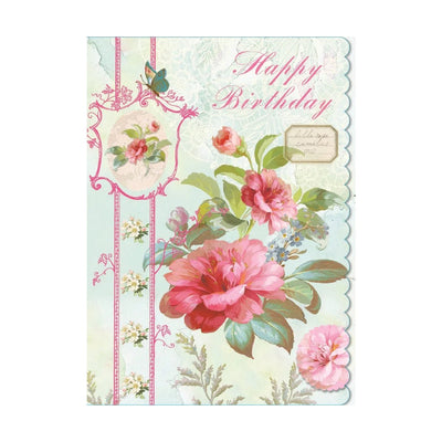 Pink Camellias Happy Birthday Card - Lemon And Lavender Toronto