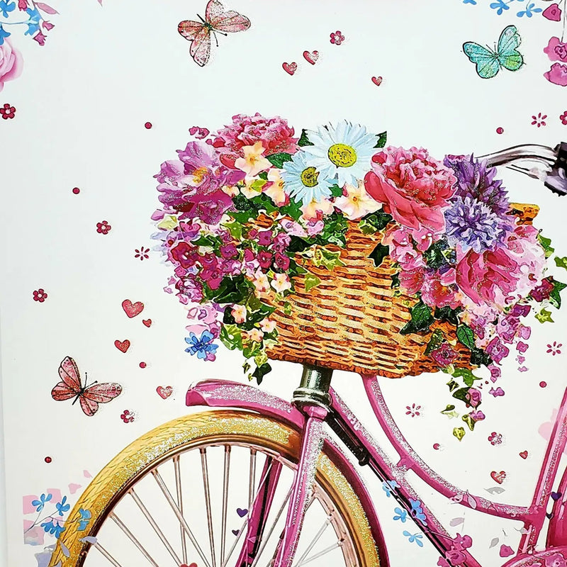 Pink Floral Bicycle Gift Bag (large) - Lemon And Lavender Toronto