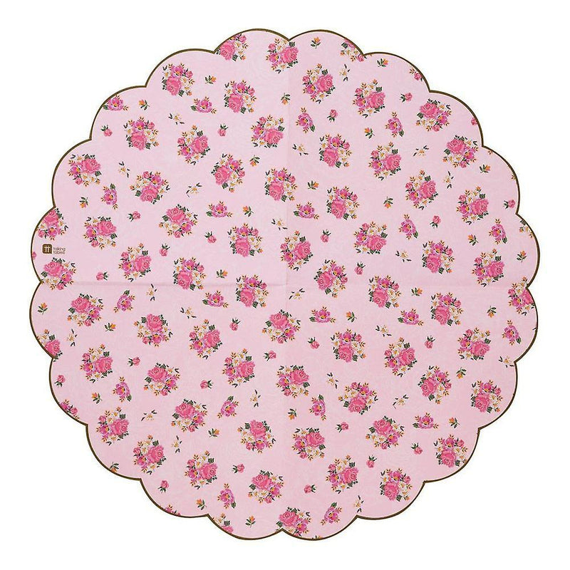 Pink Floral Scalloped Edge Napkins - Lemon And Lavender Toronto