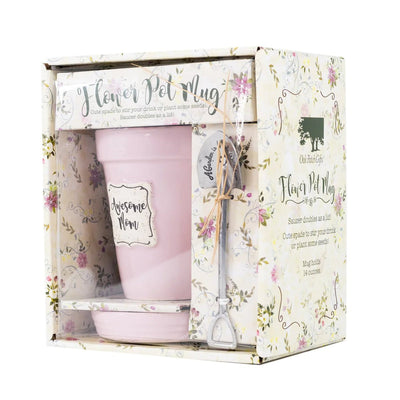Pink Flower Pot Mug- "Awesome Mom" - Lemon And Lavender Toronto