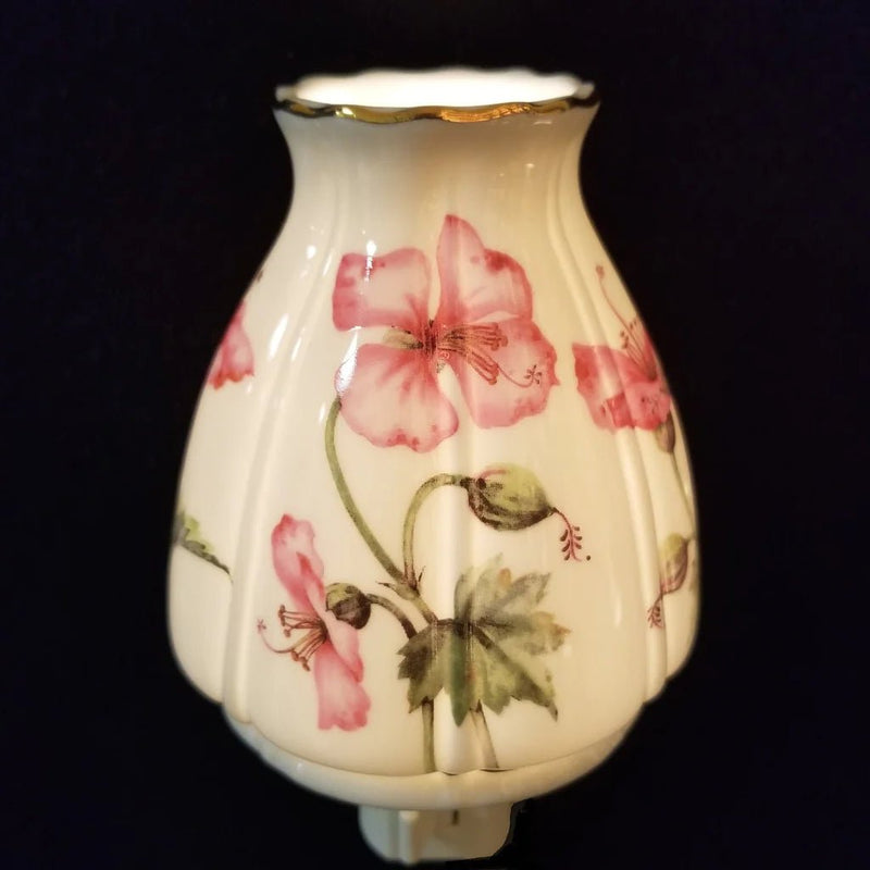 Pink Flower Print Lampshade Night Light - Lemon And Lavender Toronto