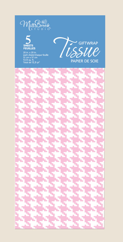 Pink Houndstooth Pattern Tissue - Lemon And Lavender Toronto