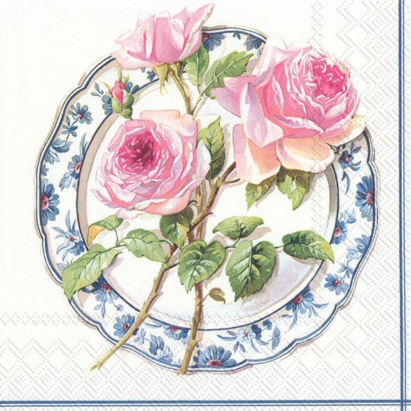 Plate of Roses Luncheon Napkins - Lemon And Lavender Toronto