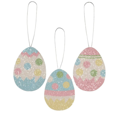 Polka Dot Egg Tin Ornament 3 Assorted - Lemon And Lavender Toronto