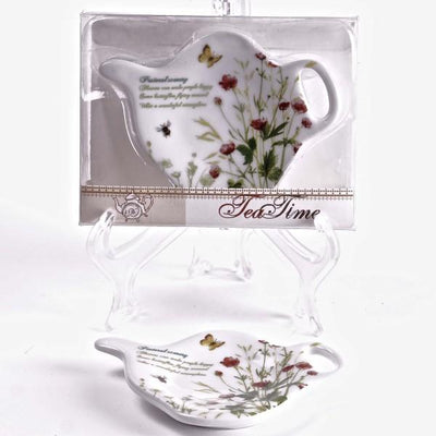 Porcelain Tea Bag Holders in Gift Box, Field Flowers, Set of 2 - Lemon And Lavender Toronto