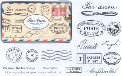 Postal Rubber Stamp Set - Lemon And Lavender Toronto