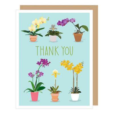 Potted Orchids Thank You Card - Lemon And Lavender Toronto
