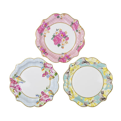 Pretty Floral Paper Plates - Lemon And Lavender Toronto