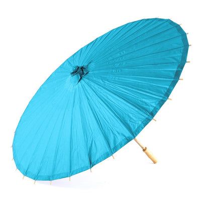 Pretty Paper Parasol With Bamboo Handle - CARIBBEAN BLUE - Lemon And Lavender Toronto
