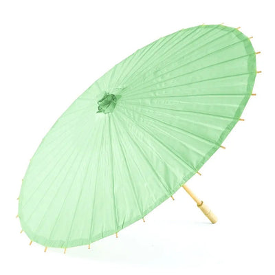 Pretty Paper Parasol With Bamboo Handle - GREEN - Lemon And Lavender Toronto