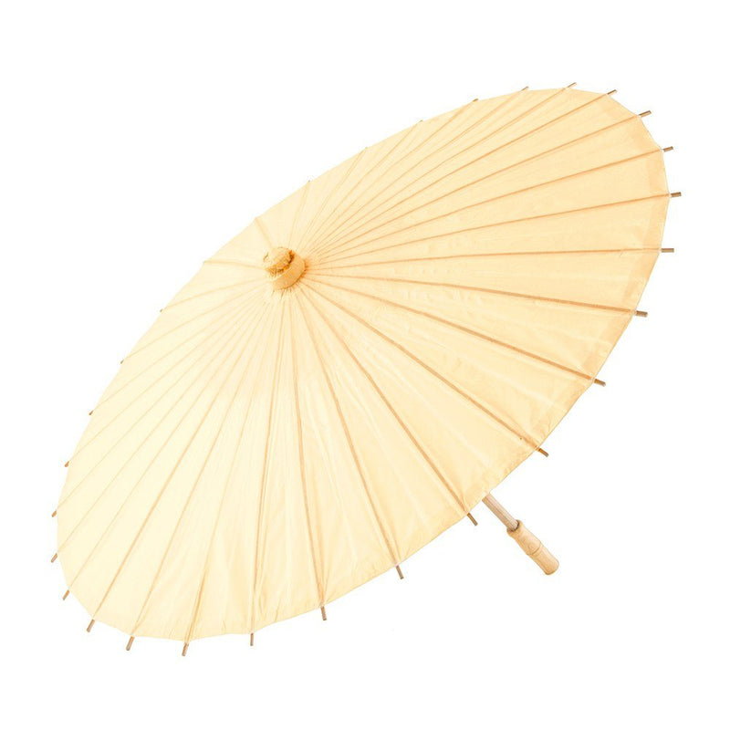 Pretty Paper Parasol With Bamboo Handle - IVORY - Lemon And Lavender Toronto