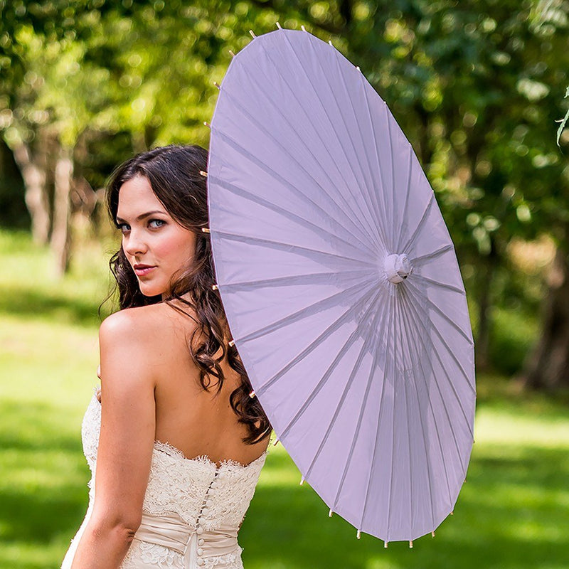 Pretty Paper Parasol With Bamboo Handle - LAVENDER - Lemon And Lavender Toronto
