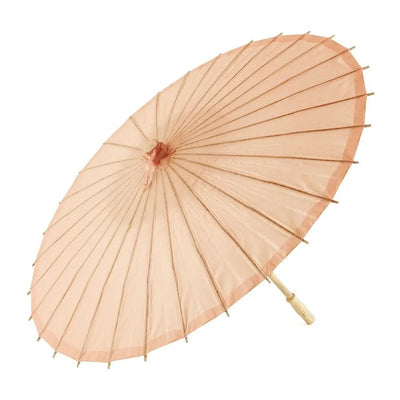 Pretty Paper Parasol With Bamboo Handle - PEACH - Lemon And Lavender Toronto