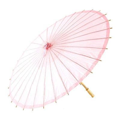 Pretty Paper Parasol With Bamboo Handle - PINK - Lemon And Lavender Toronto