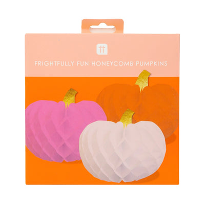 Pumpkin Honeycomb Halloween Decorations - 3 Pack - Lemon And Lavender Toronto