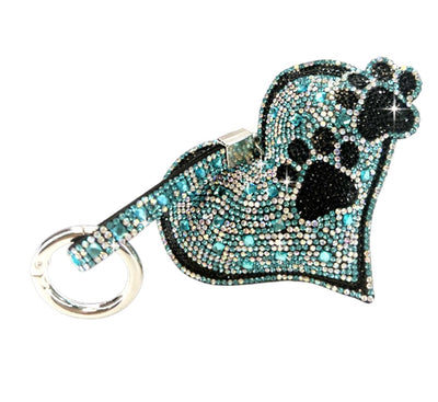 💎 Purse Charm Diamonds In The Ruff Heart Turquoise With Black Paws - Lemon And Lavender Toronto