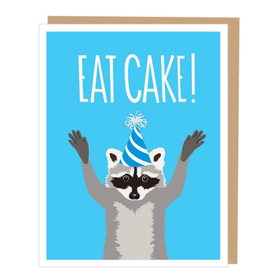 Raccoon Eat Cake Birthday Card - Lemon And Lavender Toronto