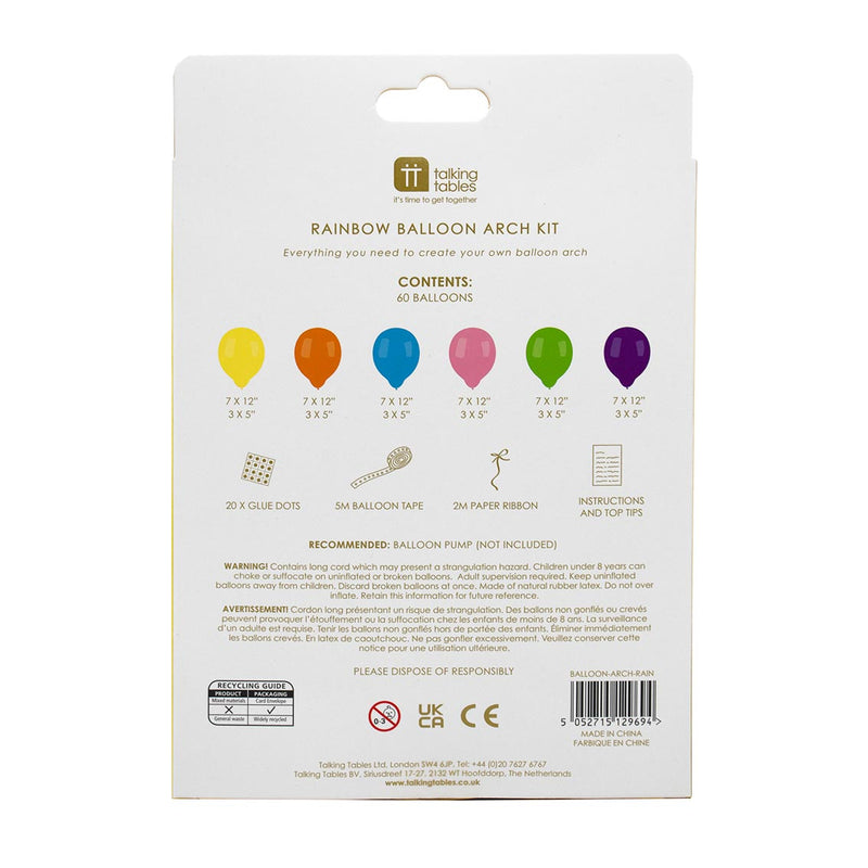 Rainbow Balloon Arch Kit - 60 Balloons - Lemon And Lavender Toronto