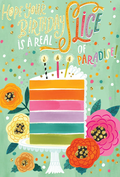 Rainbow Cake Slice Birthday Card - Lemon And Lavender Toronto