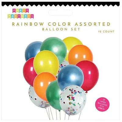 Rainbow Color Assorted Balloon Set - Lemon And Lavender Toronto