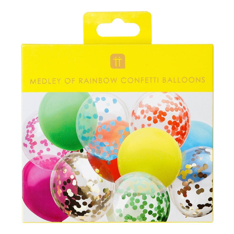 Rainbow Confetti Balloons 12 Pack 🎈 - Lemon And Lavender Toronto
