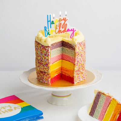 Rainbow Happy Birthday Candle Cake Topper - Lemon And Lavender Toronto