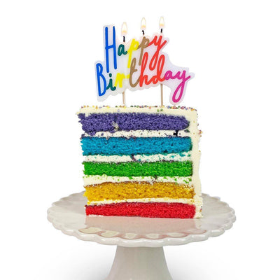Rainbow Happy Birthday Candle Cake Topper - Lemon And Lavender Toronto