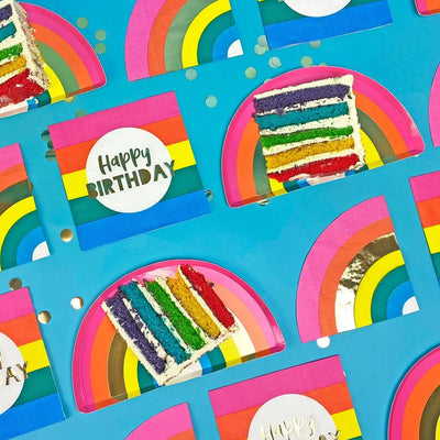 Rainbow Happy Birthday Napkins - Lemon And Lavender Toronto