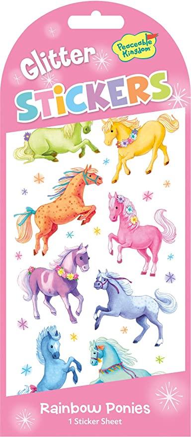 Rainbow Ponies Sticker Sheet - Lemon And Lavender Toronto