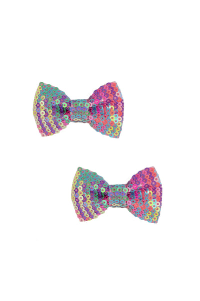 Rainbow Sequins Bows, 2pcs - Lemon And Lavender Toronto