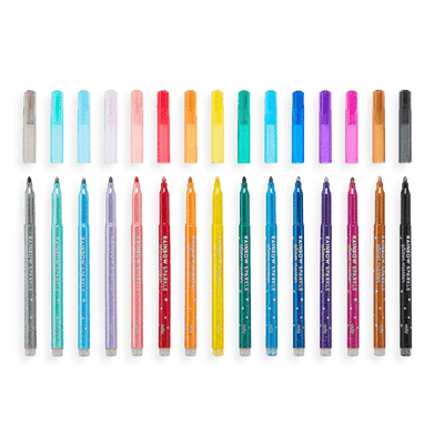 Rainbow Sparkle Glitter Markers - Set of 15 - Lemon And Lavender Toronto