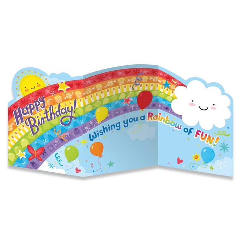 Rainbow Tr-Fold Happy Birthday Card - Lemon And Lavender Toronto