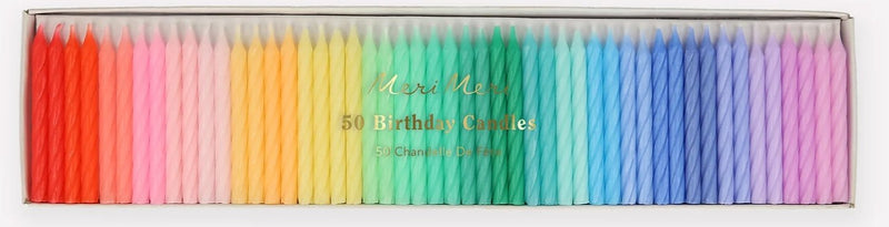 Rainbow Twisted Mini Candles (x 50)-Meri Meri - Lemon And Lavender Toronto