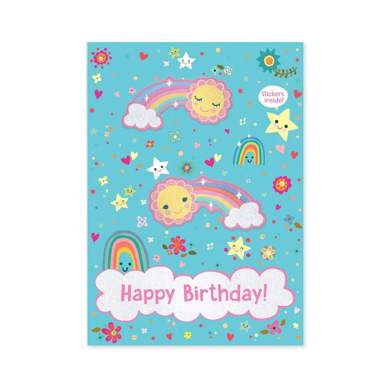 RAINBOW WITH STICKERS GLITTER CARD - Lemon And Lavender Toronto