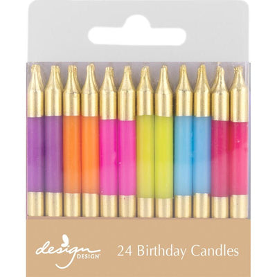 Razzle and Dazzle Stripe Birthday Candles - Lemon And Lavender Toronto